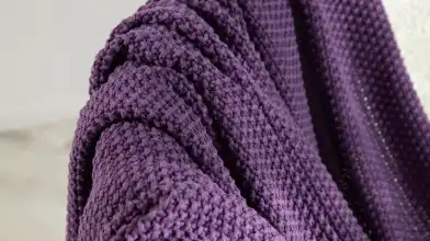 Плед Moss Knit, цвет фиолетовый Askona фото - 3 - превью