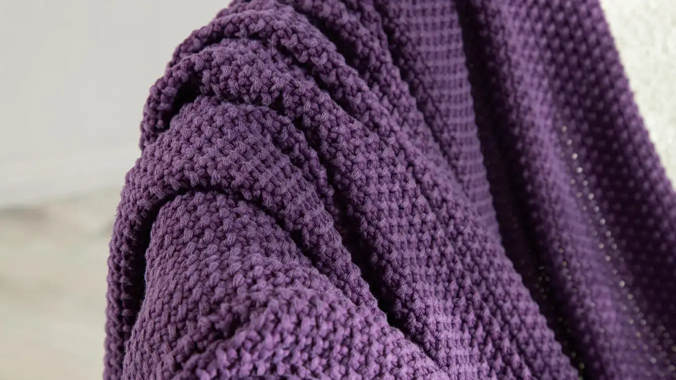 Плед Moss Knit, цвет фиолетовый Askona фото - 3 - большое изображение
