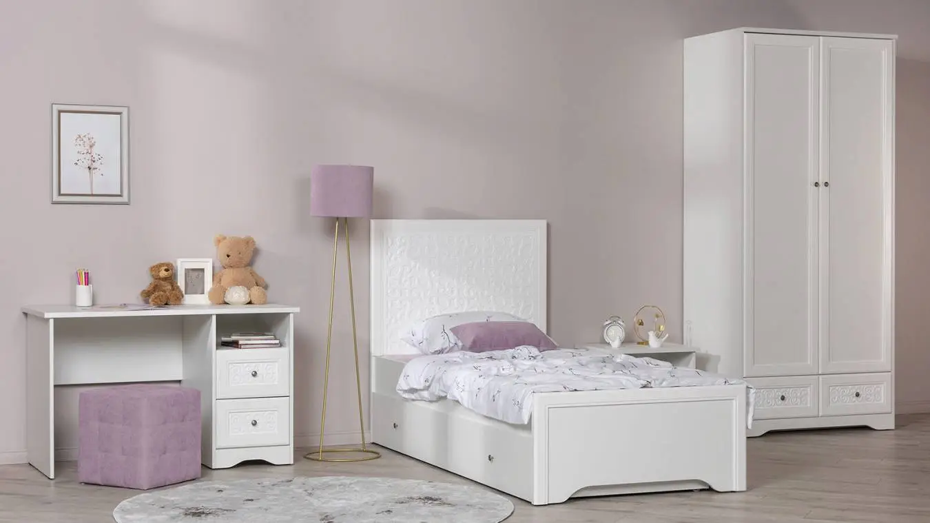 Детская кровать Arya, белая фото - 3 - большое изображение