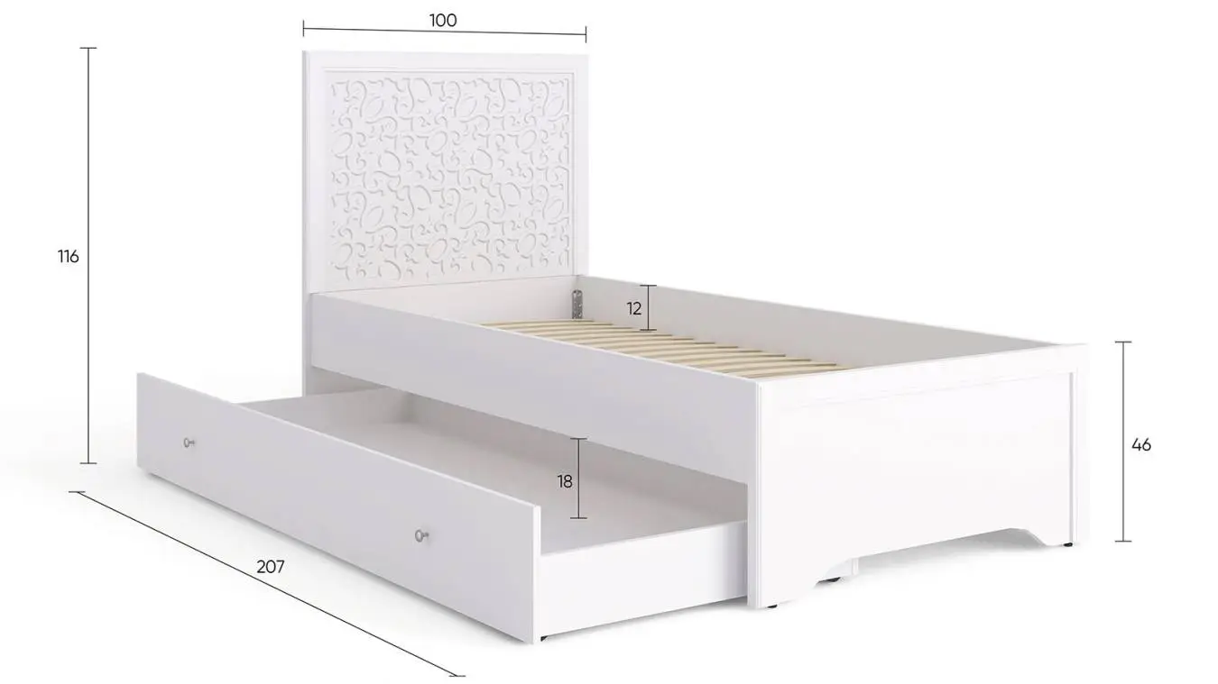 Детская кровать Arya, белая фото - 6 - большое изображение
